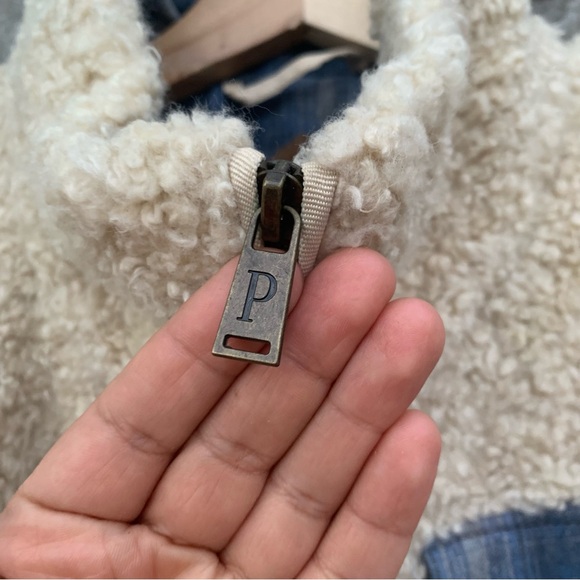 PENDLETON Jacket Women’s Size Small Beige Wool Sherpa Teddy 90's Fuzzy Full Zip - Picture 6 of 16